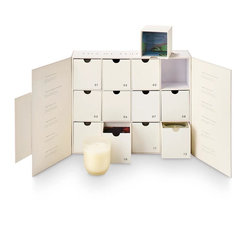 Illume Beautifully Done Candle Box Set Advent Calendar 12 Days Frosted Glass - Picture 5 of 5